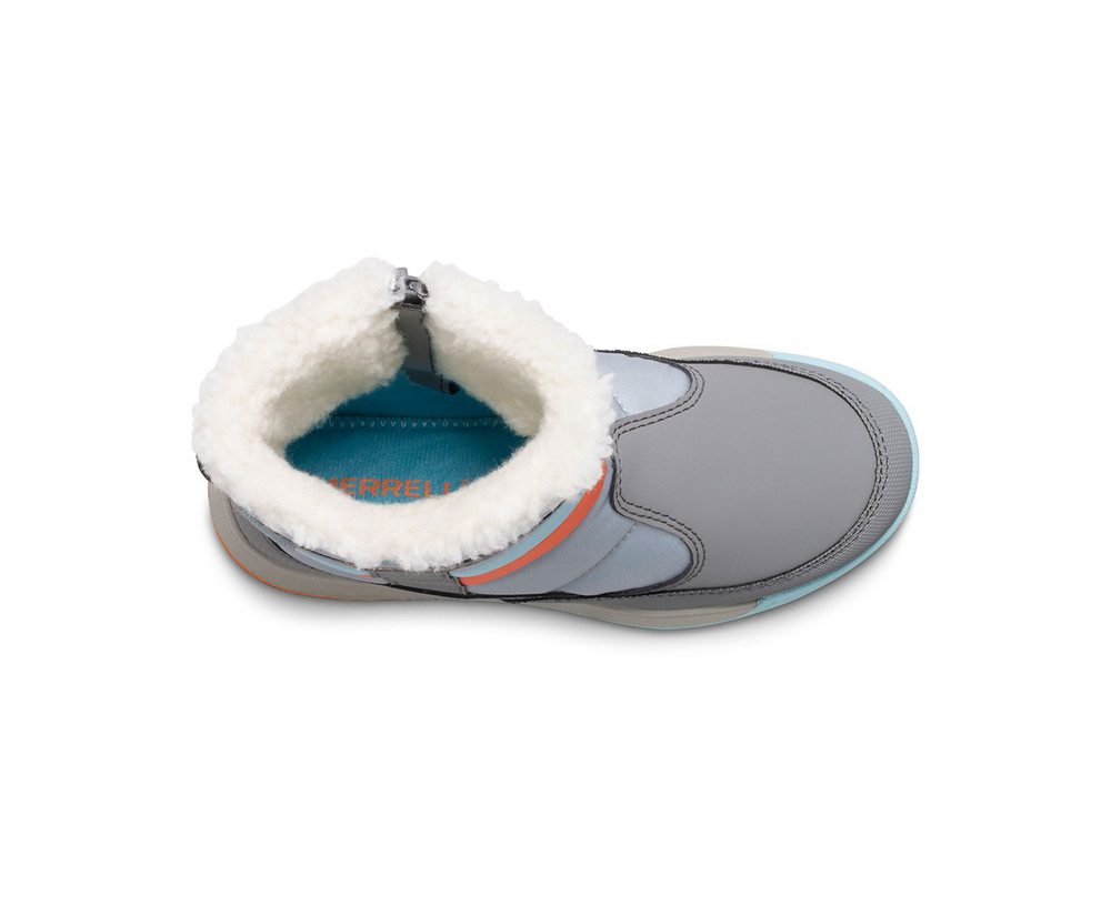 Kozaki Merrell Dziecięce Szare/Srebrne/Turkusowe - Alpine Puffer Waterproof - 716529-ITR